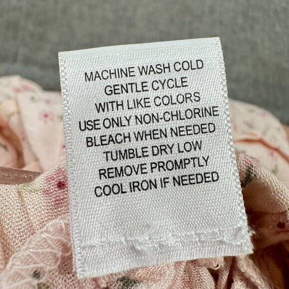 Pre-Owned‎ Vanilla Star Mini Shorts Skirt Floral Elastic Waist Pale Pink Ruffled - Picture 7 of 15